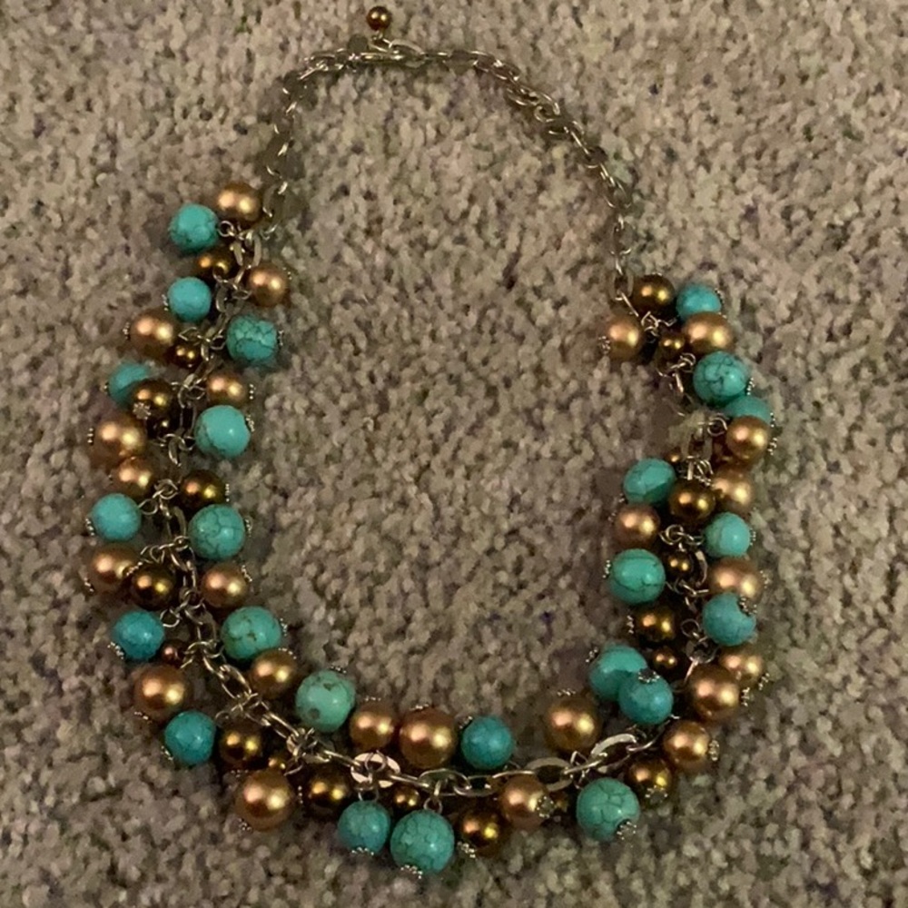 Neiman Marcus turquoise and gold necklace.